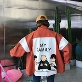 外套女春秋韩版ulzzang原宿风bf宽松乌77ins情侣学生工装棒球服潮