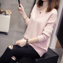 胖mm秋冬装新款加肥加大码女装宽松显瘦毛衣女针织衫打底衫200斤图片