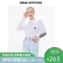BDG 时尚印花图案圆领长袖T恤女款宽松休闲潮流运动衫2019新款UO