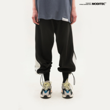 18SS 黑白拼色全长侧拉链多功能运动多种形态长裤 MODITEC