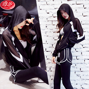 浪莎瑜伽服秋冬季跑步运动套装