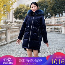羽绒服女中长款2018新款韩版冬季女装加厚狐狸毛领外套潮N13033图片