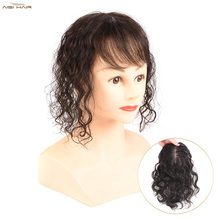 递针头顶补发片蓬松薄卷发遮白发真发长卷发补发女增发量隐形发块