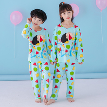 空调服 薄款 睡衣夏天中大童7小孩子男女童9岁儿童长袖 蜡笔小新同款