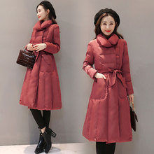 chic棉服女中长款棉袄女装过膝2017冬季新款韩版百搭加厚蓬蓬棉衣图片