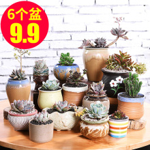 意景多肉花盆陶瓷批发清仓 塑料粗陶简约肉肉植物创意小盆 特价 包邮