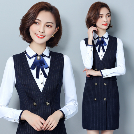 职业女装套装2018春秋季新款OL工作服衬衫马甲裙连衣裙制服工装潮商品大图