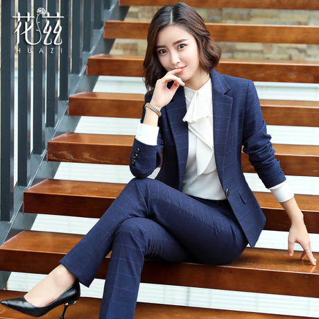 职业装夏季2018新款西装套装英伦风ol女装面试正装工作服气质工装商品大图