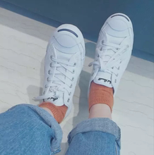 正品Converse匡威 开口笑经典款黑白色皮质男鞋女鞋101503 101509