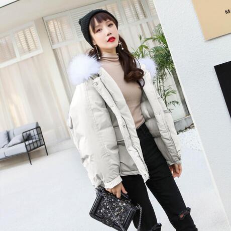 棉衣外套韩版冬季女装反季加厚短款棉袄宽松bf学生大毛领面包棉服商品大图