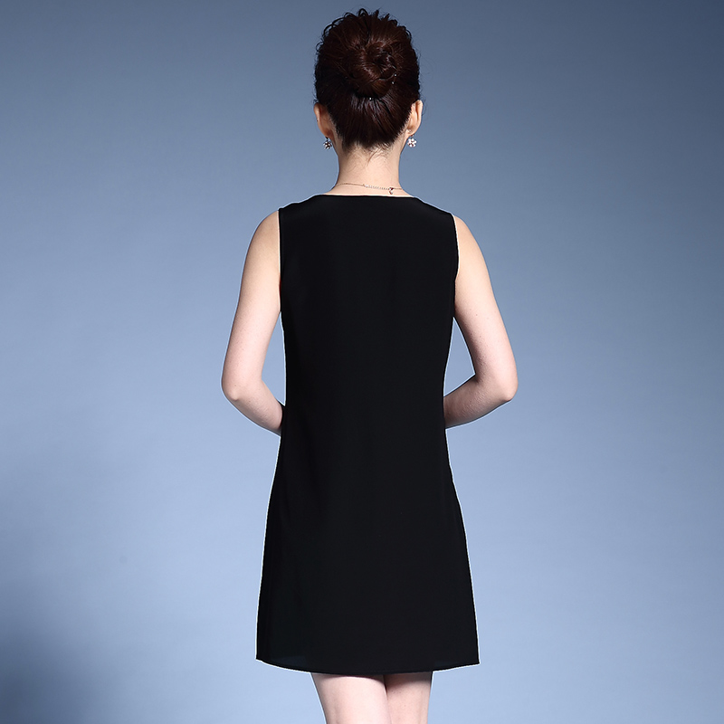 桑蚕丝背心裙夏女中年女装真丝连衣裙气质宽松