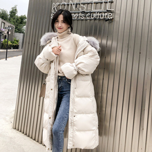 大毛领羽绒服女中长款2018新款冬季韩版时尚女装长过膝长款羽绒服图片