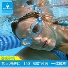 aquasphere进口泳镜近视大框防水防雾高清男女士专业度数游泳眼镜