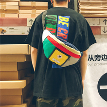 街头潮流腰包男女2018新款土酷蹦迪包嘻哈时尚单肩斜挎小背包胸包