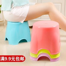 家用纯色儿童动物造型塑料椅子幼儿园卡通小板凳无靠背圆形矮凳