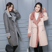 纯色宽松显瘦棉服外套女装2018冬季新款韩版加厚保暖中长款大衣潮图片
