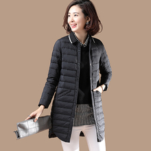 轻薄羽绒服女装中长款2018新款韩版潮品牌宽松大码时尚polo白鸭绒图片