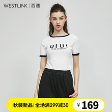 西遇女装2018秋季新款韩版潮流时尚休闲修身t恤女短袖夏11580684图片
