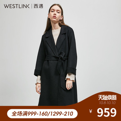 西遇女装2018秋冬新款韩版呢子流行大衣中长款毛呢外套女11980762商品大图