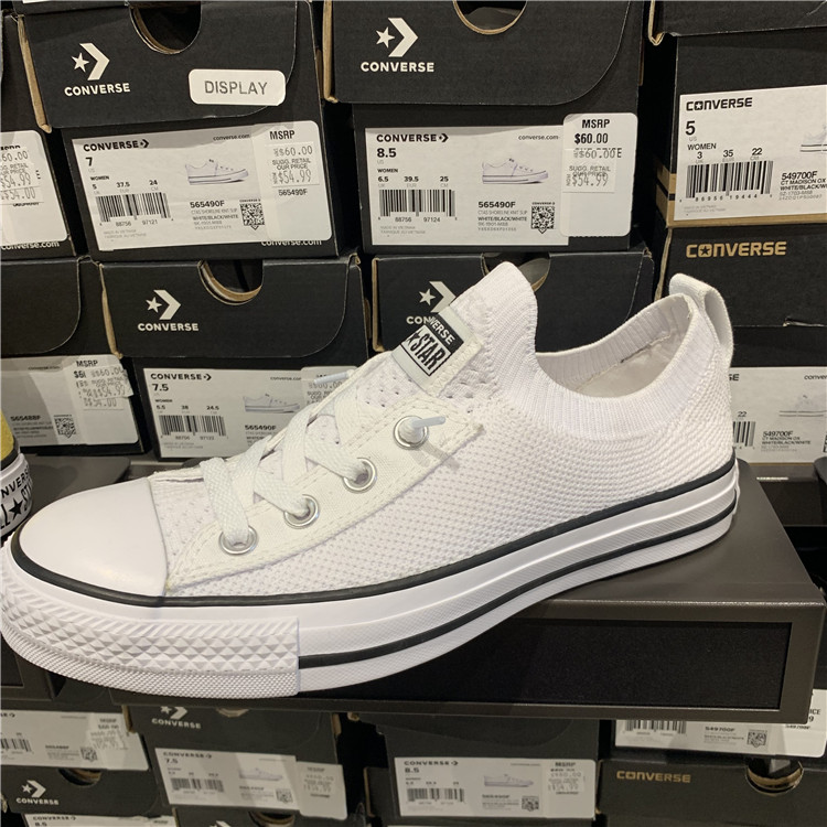 Converse/匡威低帮针织款男女休闲鞋帆布鞋黑白经典色