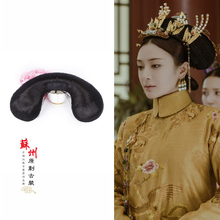 剧延禧攻略秦岚富察皇后魏璎珞同款 燕尾假发绒花头饰旗头 清朝古装