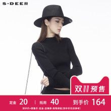 【预售】sdeer圣迪奥2018新品纹理前短后长半高领针织衫S18463588图片