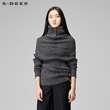 sdeer 圣迪奥女装夸张高领设计 修身针织衫S17483568图片
