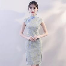 复古优雅日常清新修身 旗袍2019新款 中国风淑女显瘦春夏旗袍连衣裙