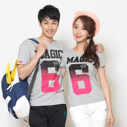 N+a纳迪亚夏季亲子男女情侣装简约休闲圆领数字短袖T恤CH21353