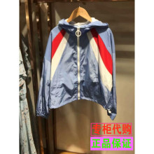 拉夏贝尔2018秋季新款连帽宽松休闲运动女夹克衫外套上衣70011186图片