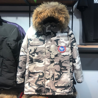 羽绒服男冬季加厚保暖白鸭绒大衣户外防寒青年外套中长款迷彩衣服