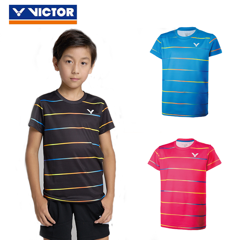 新款正品VICTOR胜利T82041男女儿童短袖T恤羽毛球服速干运动服