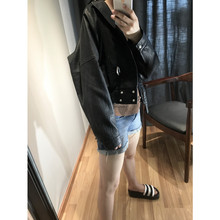 2018新款韩版宽松显瘦皮衣女短款机车服女装皮夹克休闲学生外套潮图片