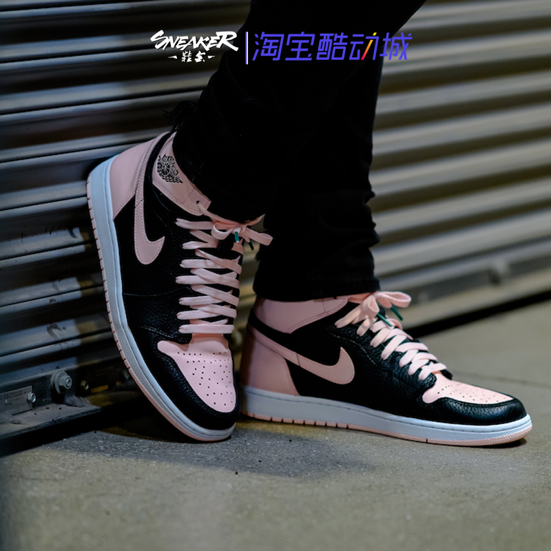 Air Jordan 1 AJ1 Crimson脏粉黑粉脚趾高帮男女篮球鞋555088-081