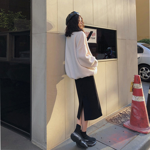 缇吻旗舰店高腰开叉A字长裙