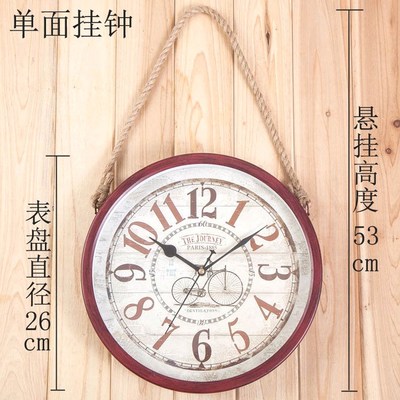 双面挂钟客厅钟表欧式铁艺静音吊钟美式时钟现代简约创意两面钟大