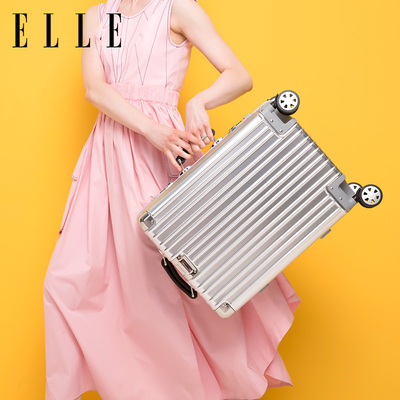 ELLE铝镁合金拉杆箱20寸登机箱万向轮旅行箱商务男女硬箱子行李箱