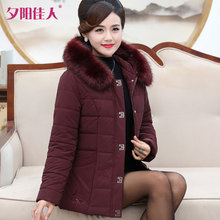 中年女妈妈冬装棉衣外套短款40-50岁中老年人棉袄女加厚羽绒棉服图片