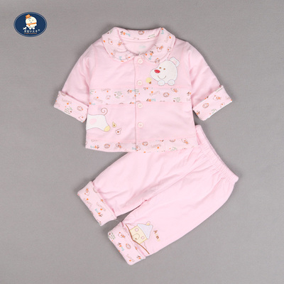 婴儿薄棉衣外套新生儿秋冬外出服夹棉宝宝手工棉衣0-3-6-12个月
