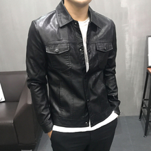 2019新款春季潮牌皮衣男修身韩版潮机车服pu皮夹克青年翻领男外套