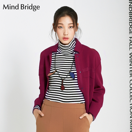 Mind Bridge百家好女士夹克 潮流时尚秋季女装上衣外套MPJK621A商品大图