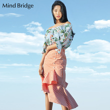Mind Bridge2018夏季新品 女装半身裙韩版修身女士鱼尾裙MSSK421A图片