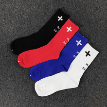 F男女学生蓝色情侣运动中长筒袜子Socks INS红人欧美潮牌高街P