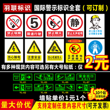 警示安全标识牌消防栓贴纸灭火器严禁烟火禁止吸烟出口指示牌标志