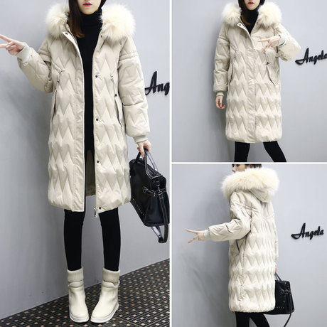 冬装女2018新款加厚棉服韩版宽松bf中长款大毛领连帽棉衣外套女装商品大图
