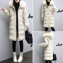 冬装女2018新款加厚棉服韩版宽松bf中长款大毛领连帽棉衣外套女装图片
