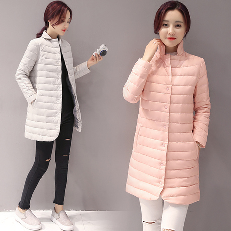 修身中长款棉衣轻薄羽绒棉服韩版女装棉袄立领外套冬季2018新款潮商品大图