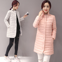 修身中长款棉衣轻薄羽绒棉服韩版女装棉袄立领外套冬季2018新款潮图片