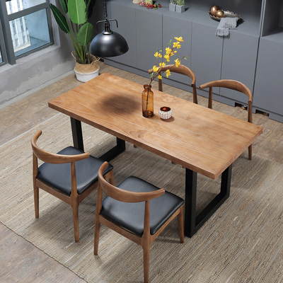 铁艺实木餐桌椅