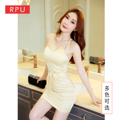 性感夜店女装低胸露背修身包臀短裙吊带诱惑连衣裙潮2018夏季新款